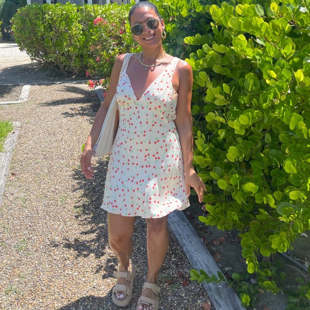 Zara Cherry Satin Dress